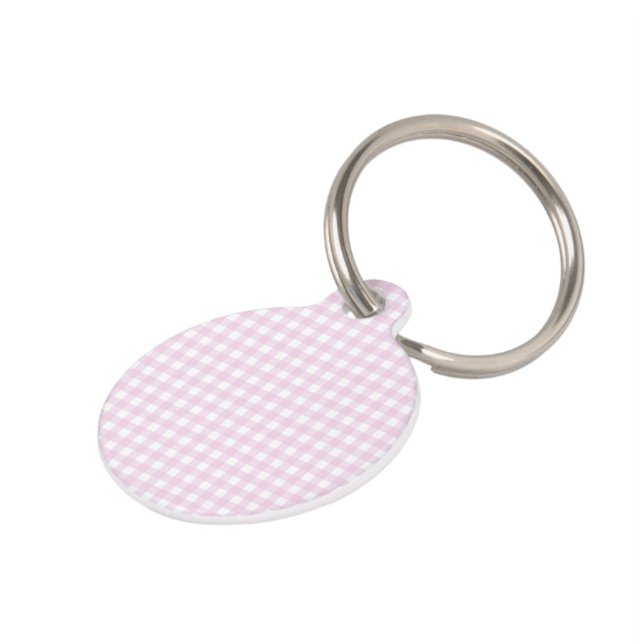 Faye & Lauren Pink Gingham Pet ID Tag (Side)