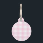 Faye & Lauren Pink Gingham Pet ID Tag<br><div class="desc">Introducing our charming Gingham Round Pet Tag, the perfect accessory to keep your beloved furry friend safe while showcasing their unique personality. Crafted with care, these custom pet tags are designed to withstand the test of time. Create a personalized tag for your dog or cat by adding your own designs...</div>