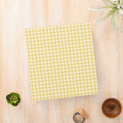 Faye  Lauren Yellow Gingham 3 Ring Binder