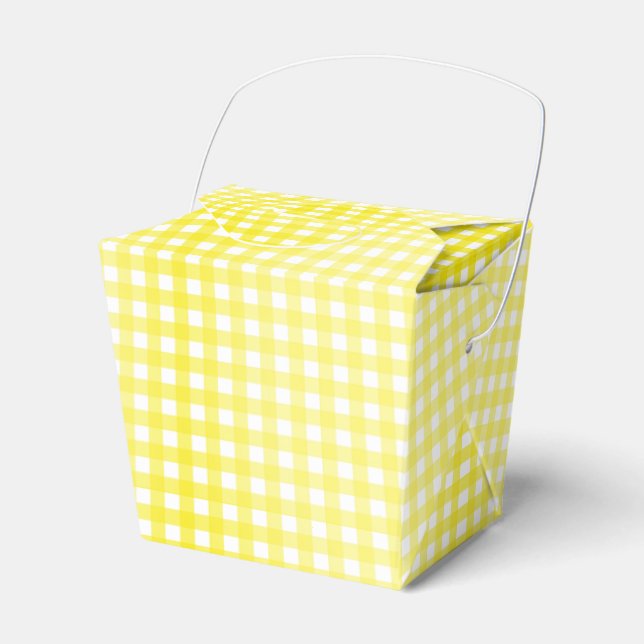 Faye Yellow Gingham Favor Boxes (Front Side)