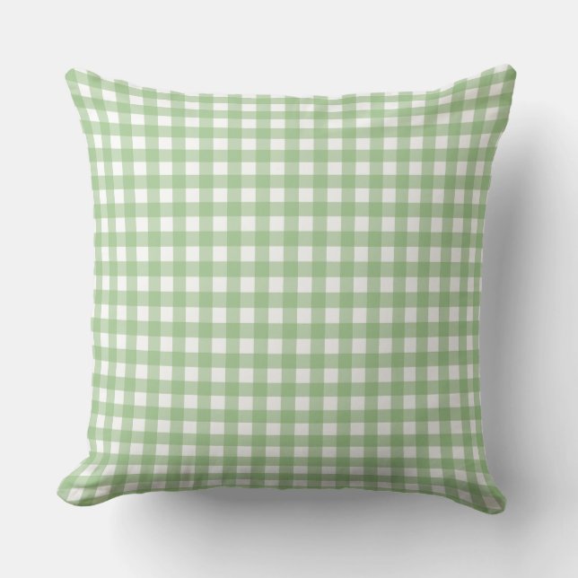 FayeandLauren Classic Green Buffalo Plaid Pattern Throw Pillow (Front)