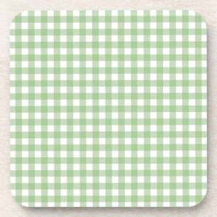 FayeandLauren Green Buffalo Plaid Pattern Beverage Coaster