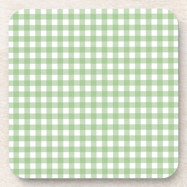 FayeandLauren Green Buffalo Plaid Pattern Beverage Coaster (Front)