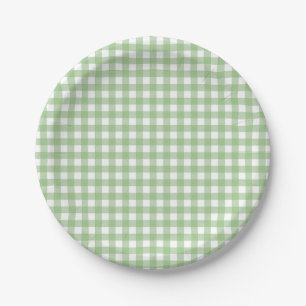 FayeandLauren Green Classic Buffalo Plaid Pattern Paper Plates