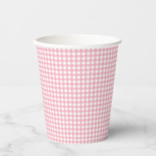 FayeandLauren Pink Gingham Paper Cups