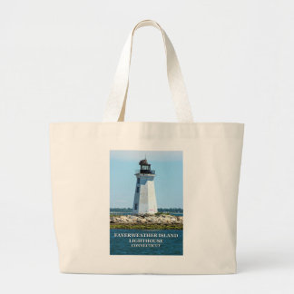 Fayerweather Island Lighthouse, Connecticut Large Tote Bag