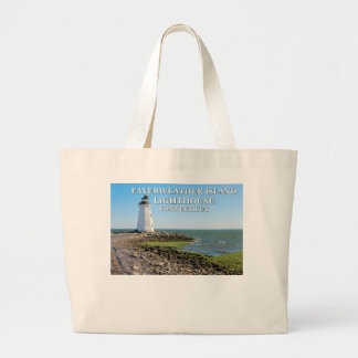 Fayerweather Island Lighthouse, Connecticut Large Tote Bag
