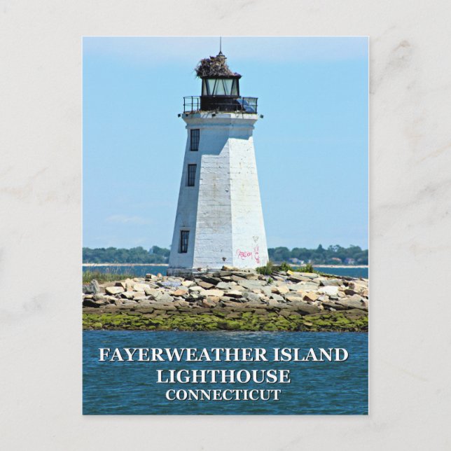 Fayerweather Island Lighthouse, Connecticut Postcard (Front)