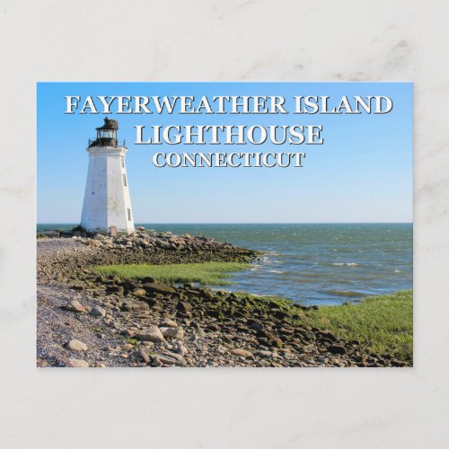 Fayerweather Island Lighthouse Connecticut Postcard