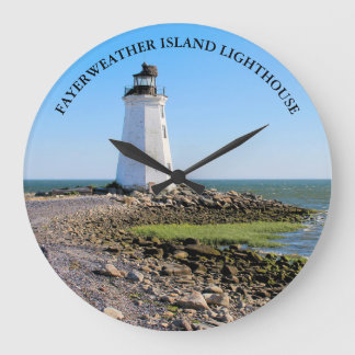 Fayerweather Island Lighthouse CT Round Wall Clock