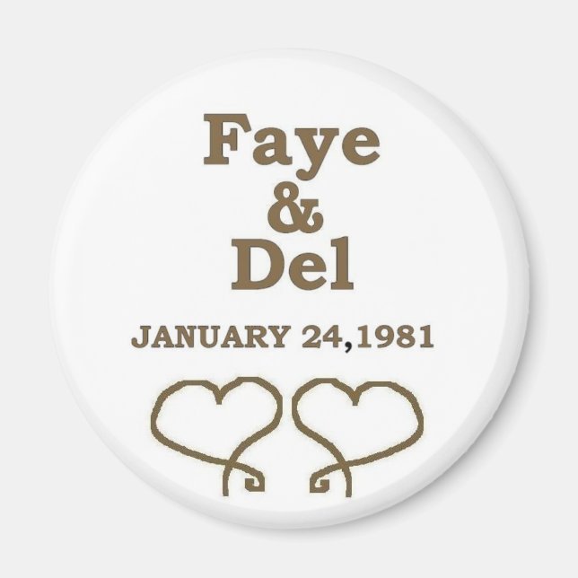 FAYES ANNIVERSARY DATE IN GOLD MAGNET (Front)