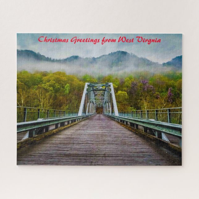 Fayette Station West Virginia.Christmas Greetings Jigsaw Puzzle (Horizontal)