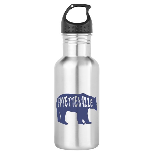 Fayetteville Arkansas Bear Stainless Steel Water Bottle (Front)