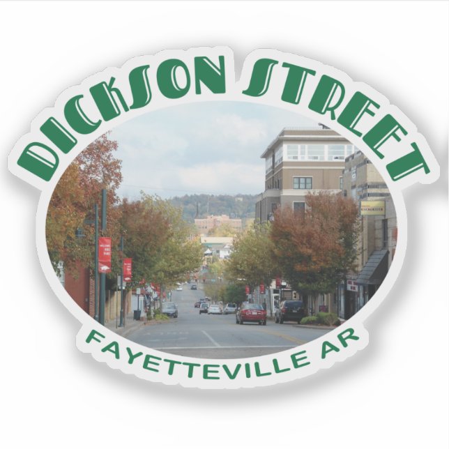 Fayetteville Arkansas Dickson Street with photo Sticker (Front)