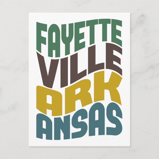 Fayetteville Arkansas Retro Wave Postcard (Front)