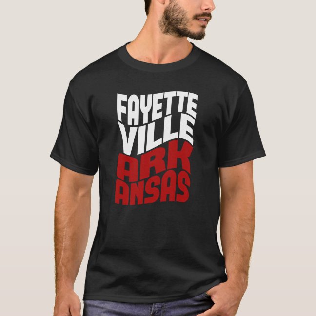 Fayetteville Arkansas T-shirt – Red White Modern