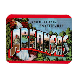 Fayetteville Arkansas Vintage Travel Magnet