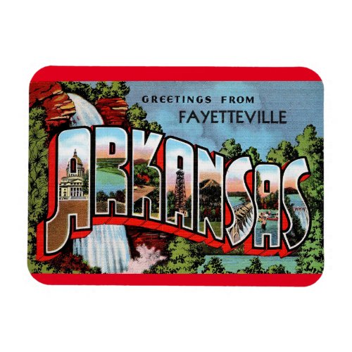 Fayetteville Arkansas Vintage Travel  Magnet