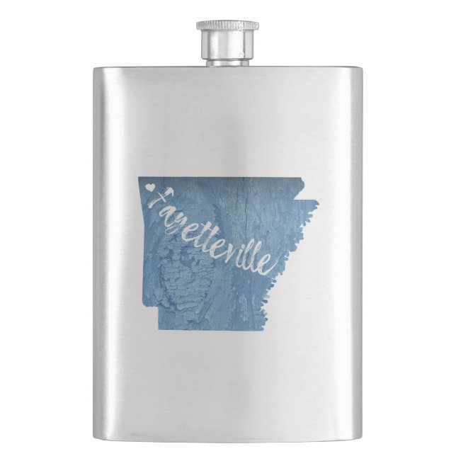 Fayetteville Arkansas Wood Grain Flask (Front)