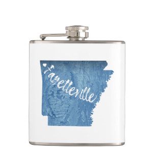 Fayetteville Arkansas Wood Grain Flask