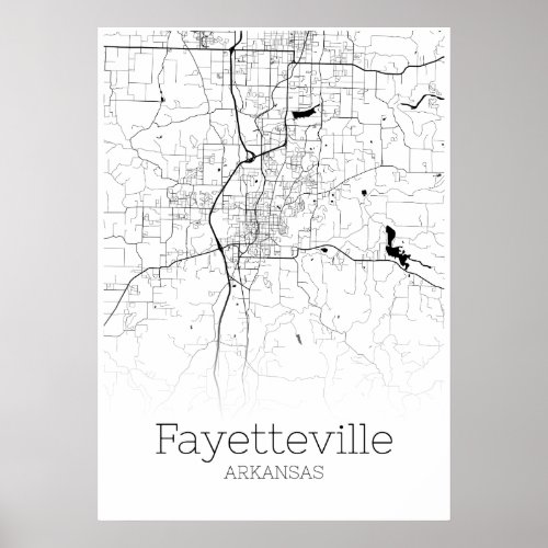 Fayetteville Map _ Arkansas _ City Map Poster