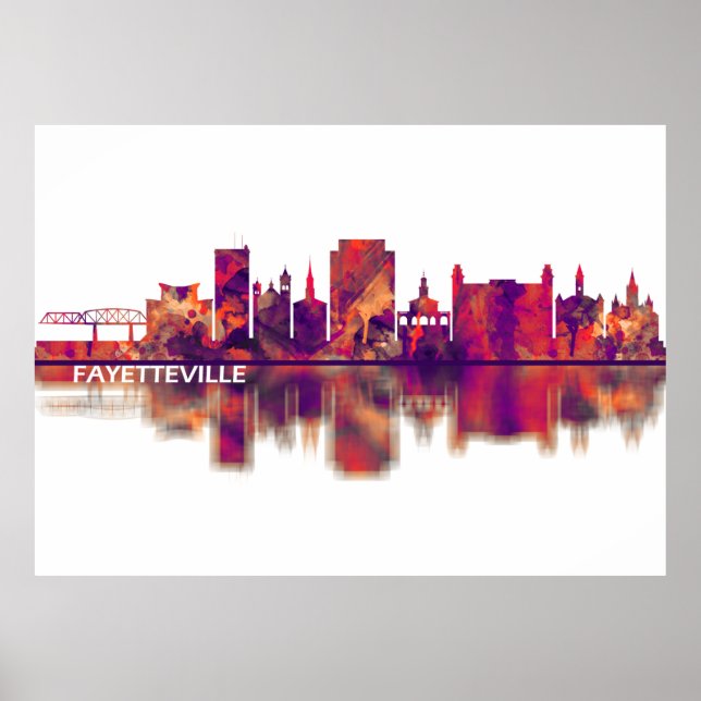 Fayetteville North Carolina Skyline Poster (Front)