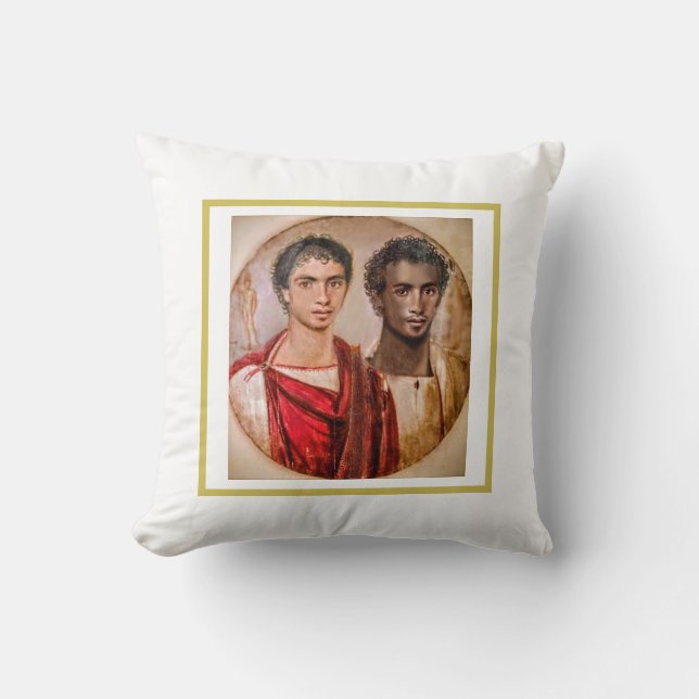 Fayum Lovers ... Roman Period Egypt Throw Pillow (Front)