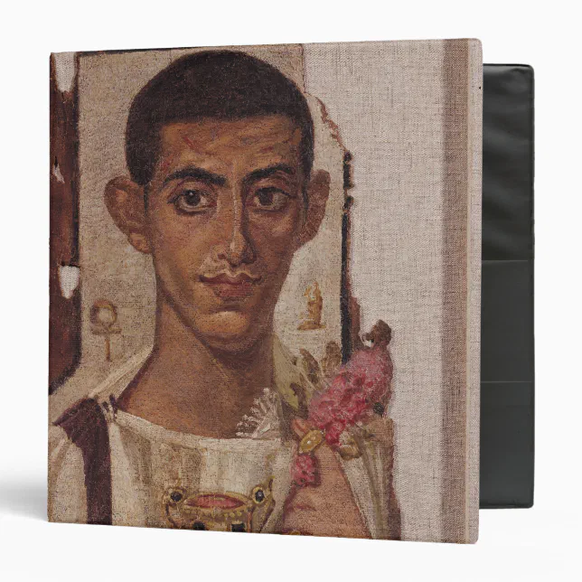Fayum portrait of Ammonius, from Antinoe 3 Ring Binder | Zazzle