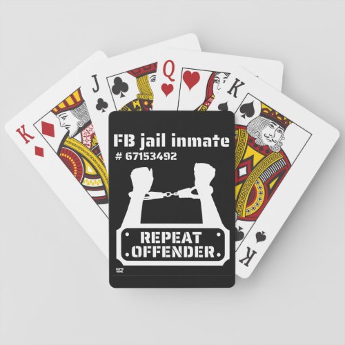 FB JAIL INMATE funny prison inmate  Playing Cards