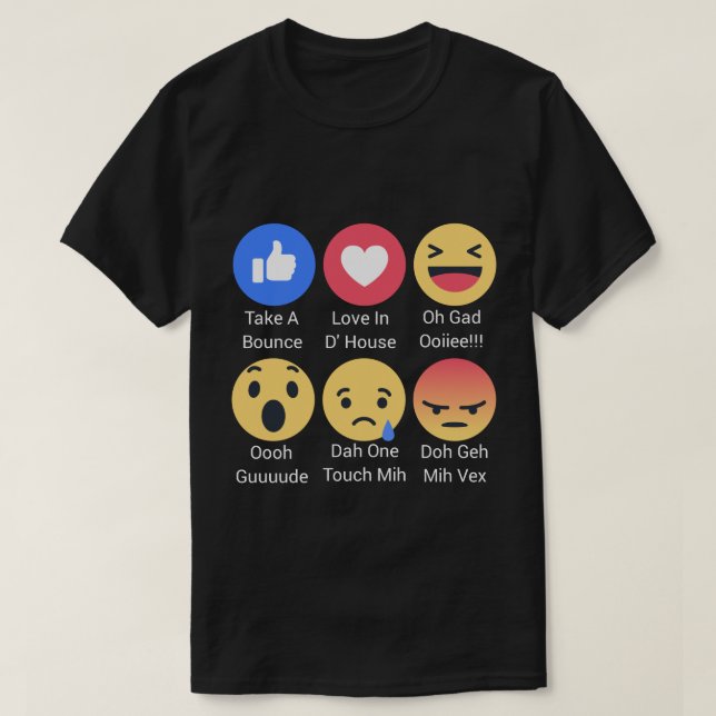 FB Reactions for Trinis T-Shirt (Design Front)