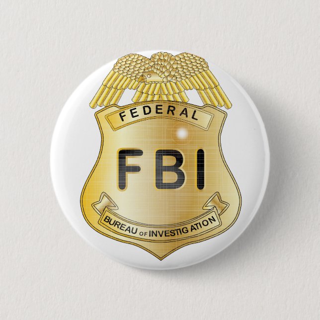 FBI Badge Pinback Button (Front)