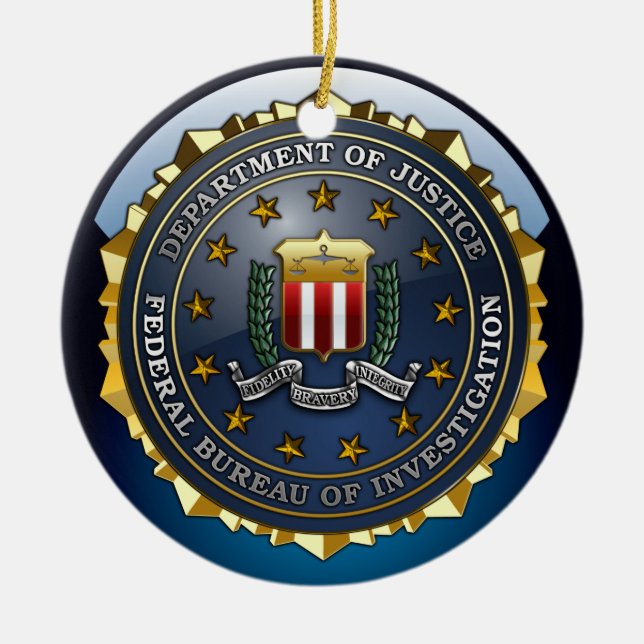 FBI Emblem Ceramic Ornament (Front)