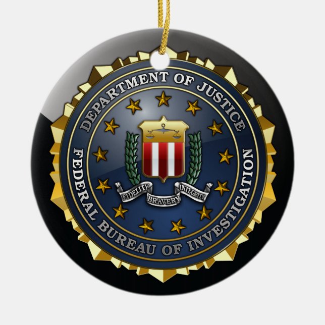 FBI Emblem Ceramic Ornament (Front)