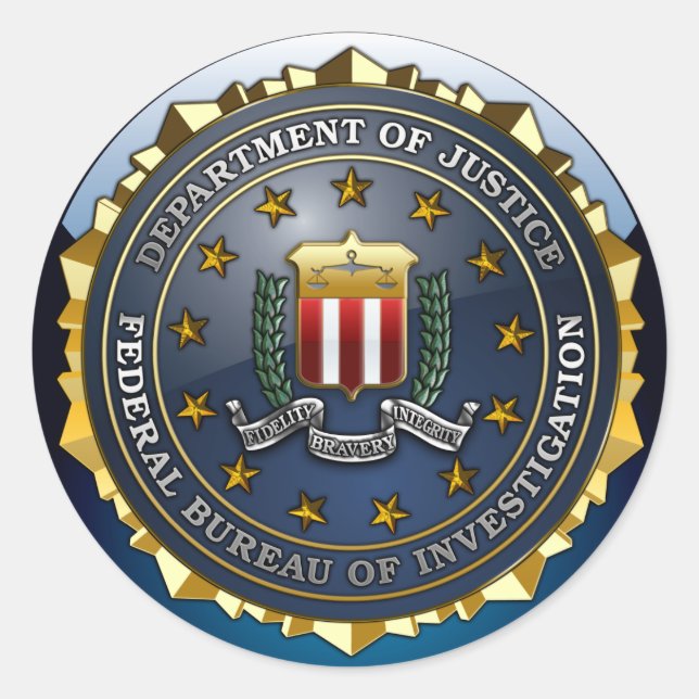 FBI Emblem Classic Round Sticker (Front)