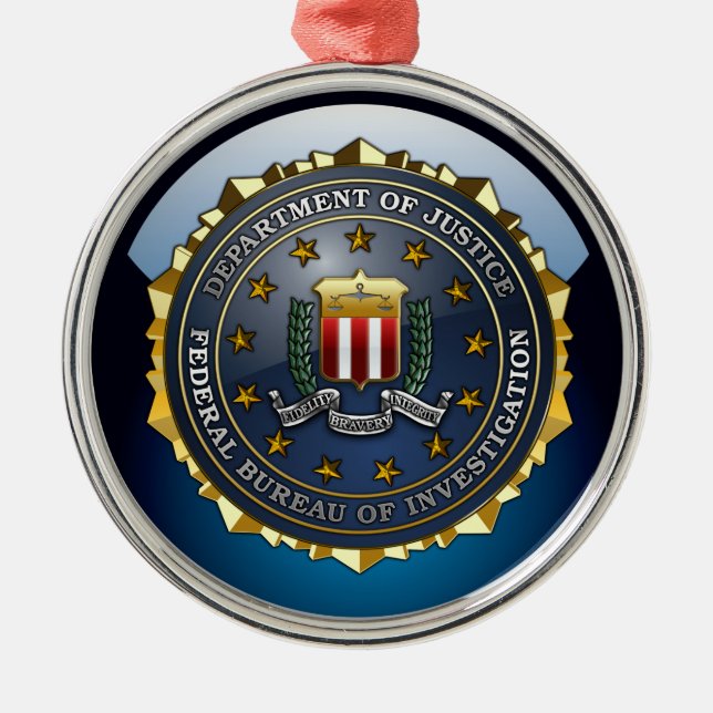 FBI Emblem Metal Ornament (Front)