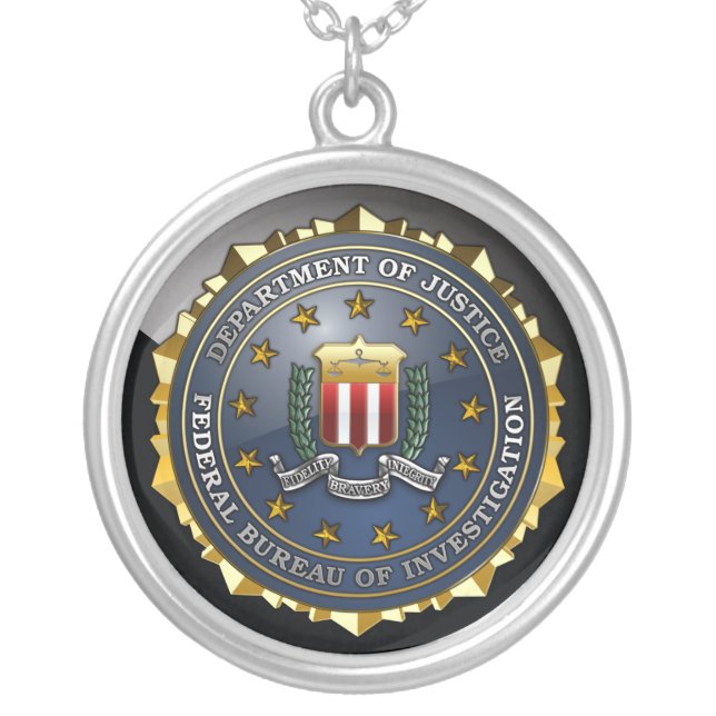 FBI Emblem Silver Plated Necklace (Front)