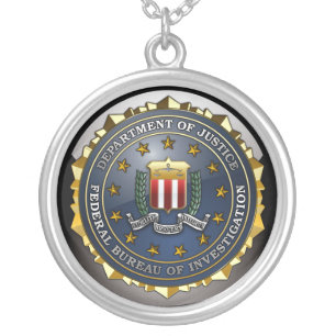 FBI Emblem Silver Plated Necklace