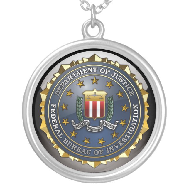 FBI Emblem Silver Plated Necklace (Front)