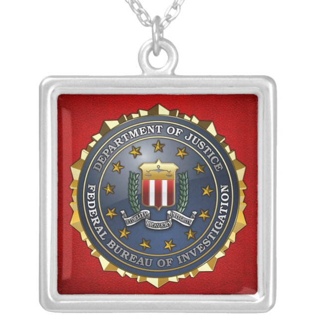 FBI Emblem Silver Plated Necklace (Front)