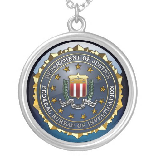 FBI Emblem Silver Plated Necklace