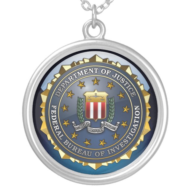 FBI Emblem Silver Plated Necklace (Front)