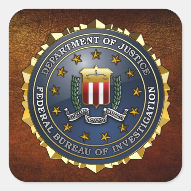 FBI Emblem Square Sticker (Front)