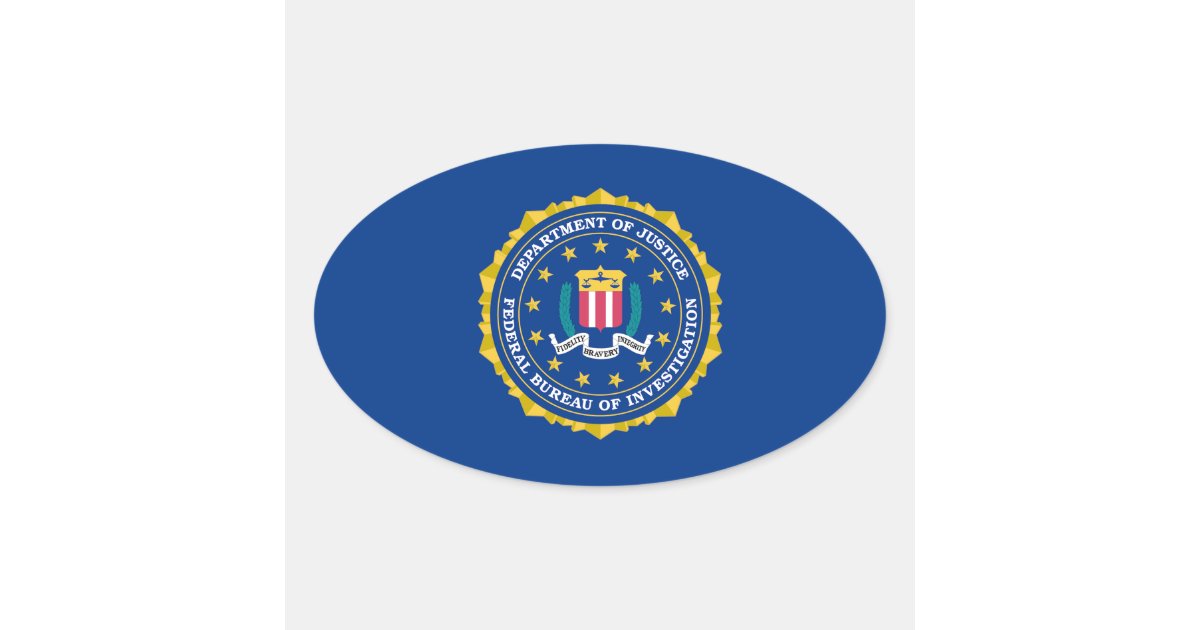 FBI Flag Oval Sticker | Zazzle