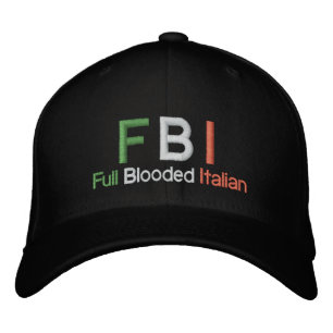 FBI Full Blooded Italian Black Baseball Cap