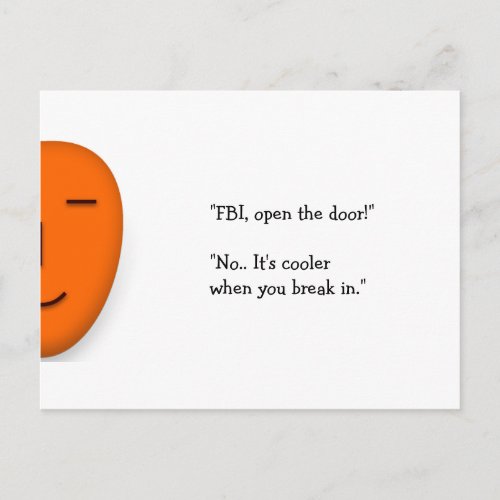 FBI Open The Door  Funny Joke Send a Smile Card