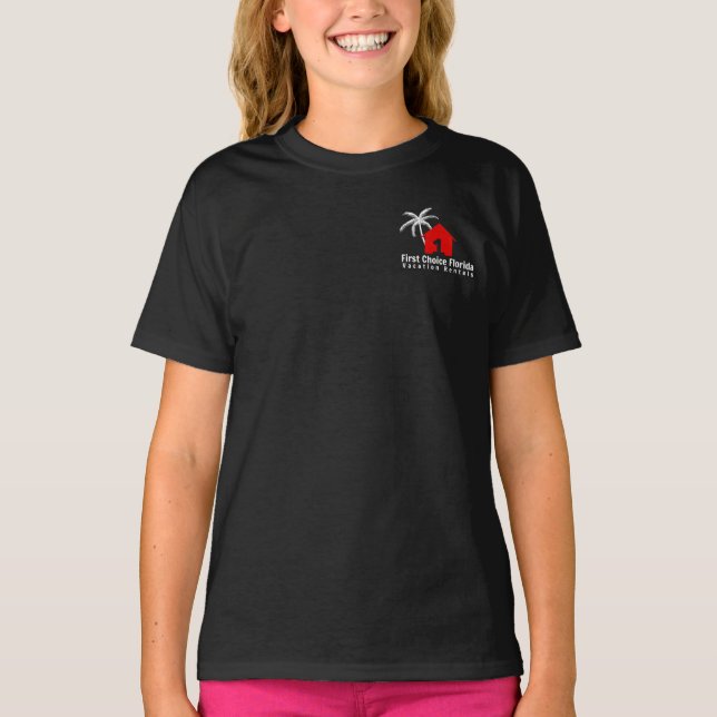 FCF Home Logo Girls Black T-Shirt (Front)