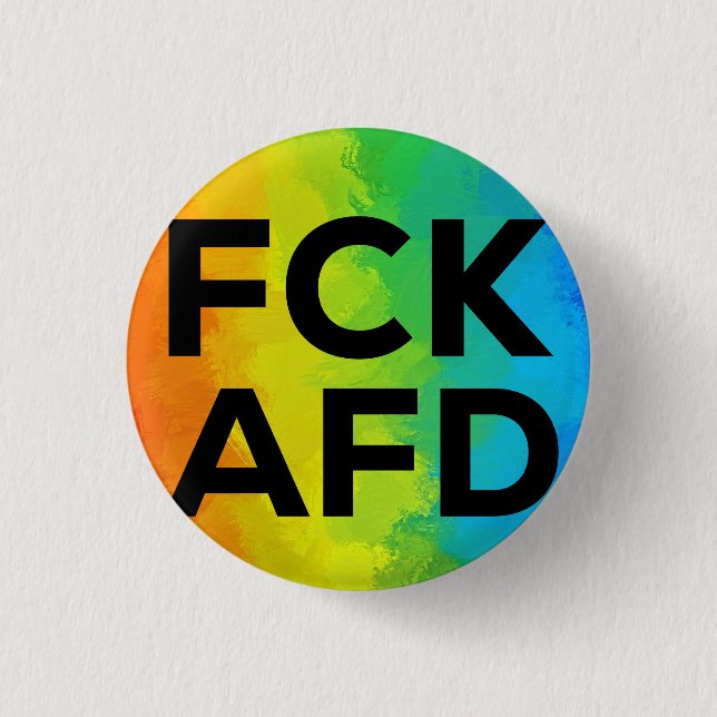 FCK AFD Cutout Regenbogen schwarz Button (Front)