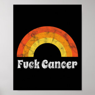 Fck Cancer Breast Cancer Awareness Gift Distressed Poster