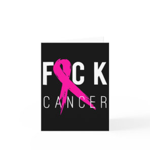 Fck Cancer Breast Cancer Awareness Gift Retro Dist Card