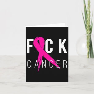 Fck Cancer Breast Cancer Awareness Gift Retro Dist Card
